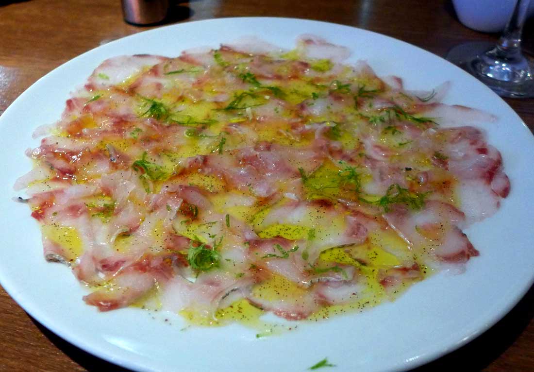 Restaurant Juste Le Zinc : Carpaccio de daurade