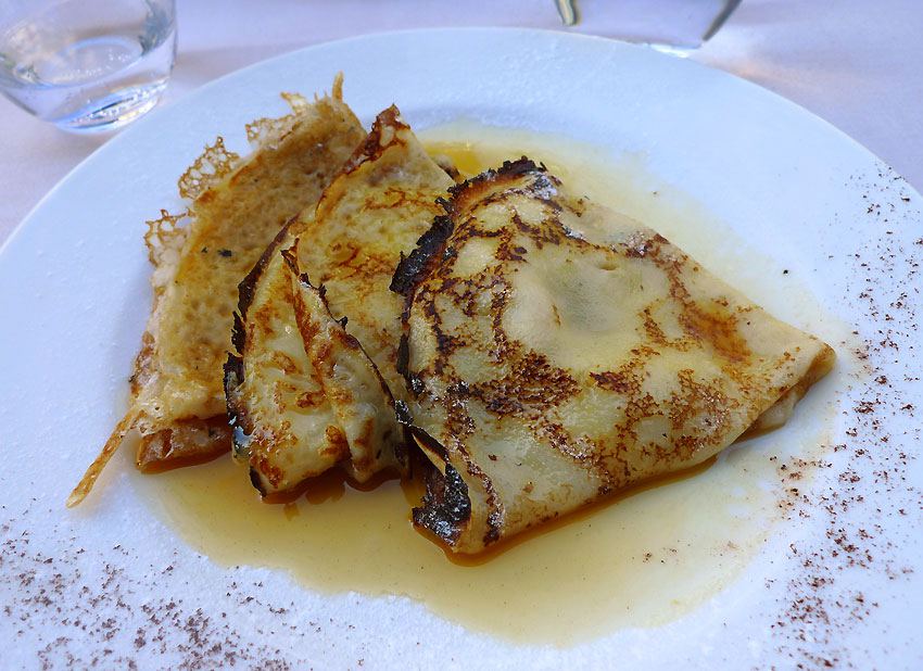 Restaurant La Bouteille d'Or, crêpes à l'orange
