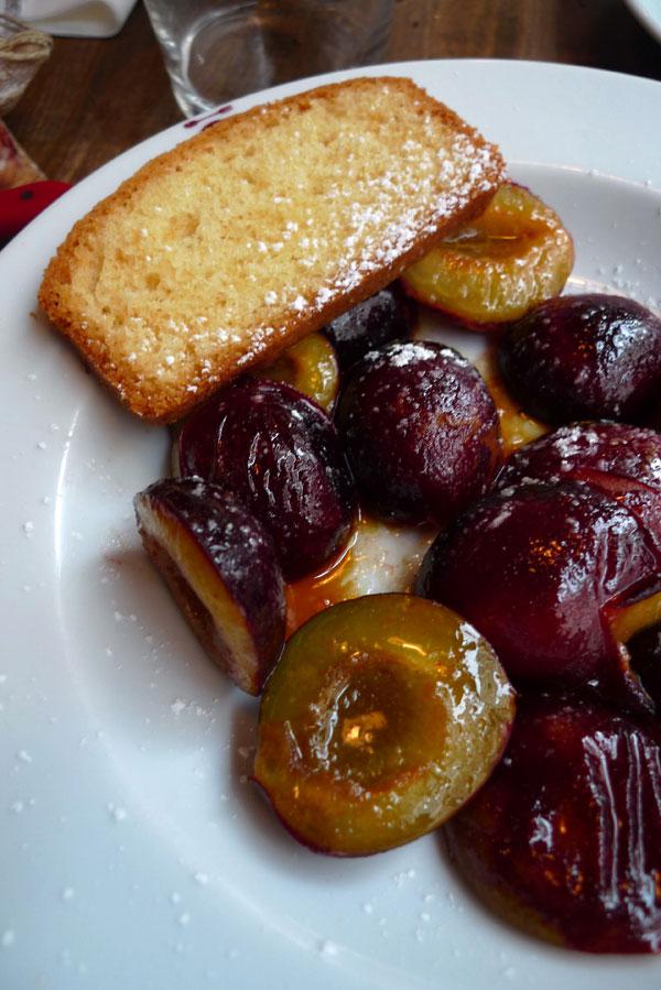 Bistrot La Cantine du Troquet,La poêlée de prunes au caramel 