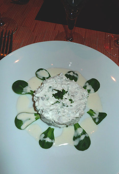 Restaurant La Grande Ourse, Le tartare d'huître à la crème de Beaufort 