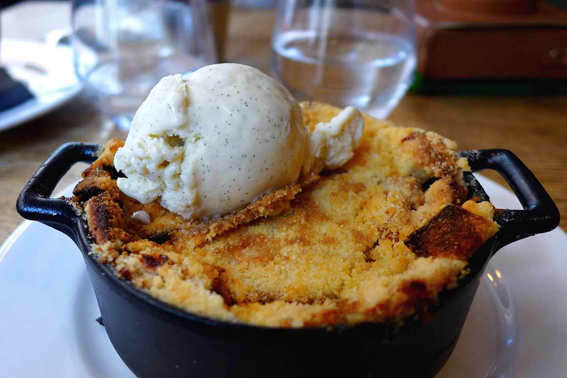 Restaurant La Haute Cloche, Crumble au Granny Smith