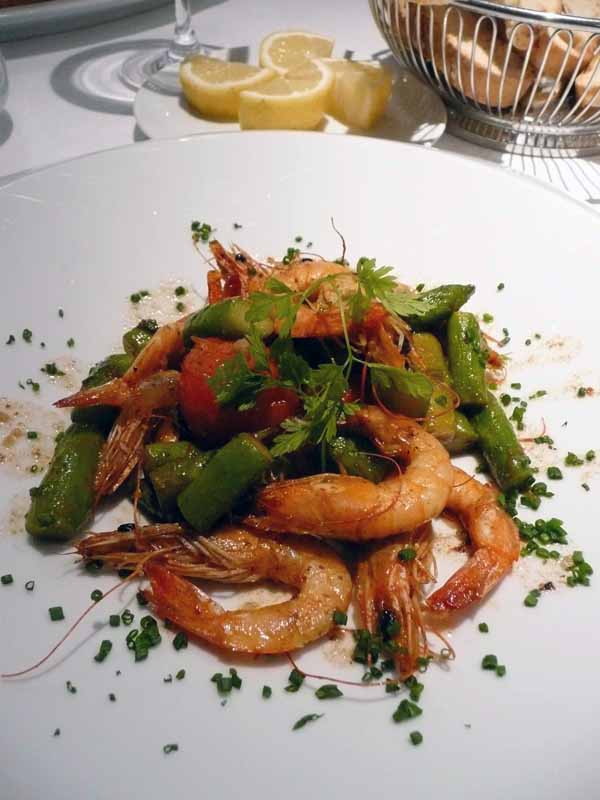 Restaurant La Luna, crevettes poêlées au beurre salé