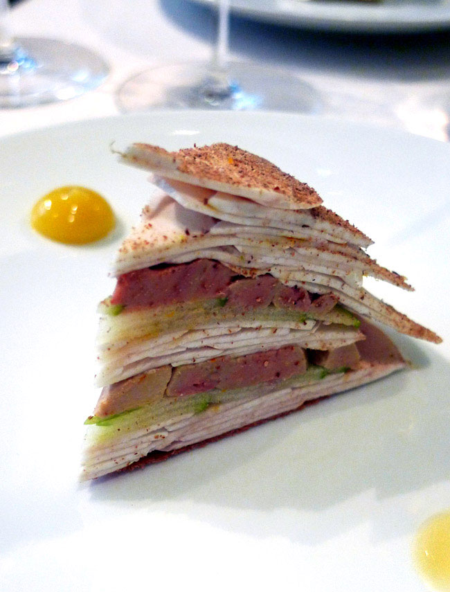 Restaurant L’Astrance : Foie gras mariné et millefeuille 