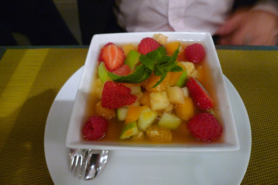 Restaurant L’Atelier de l’Escalope, salade de fruits