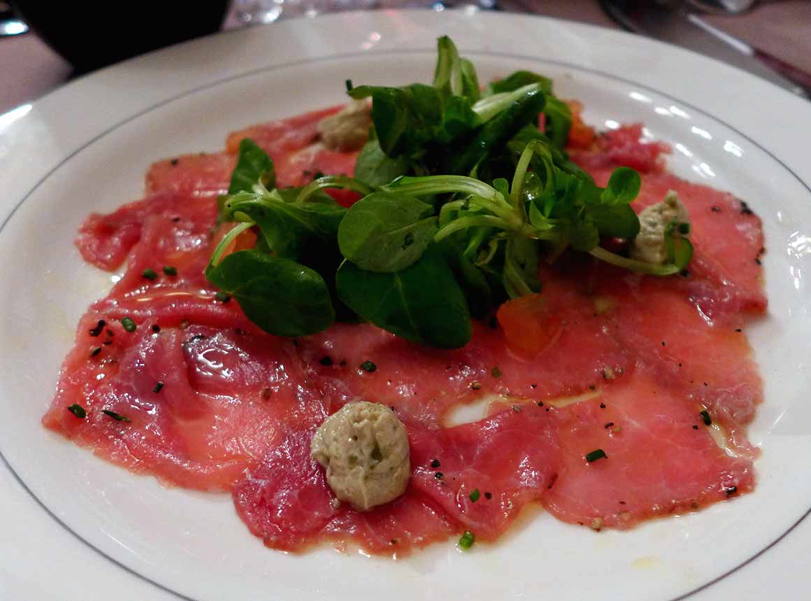 Restaurant l'Atelier des Compères, le carpaccio de veau