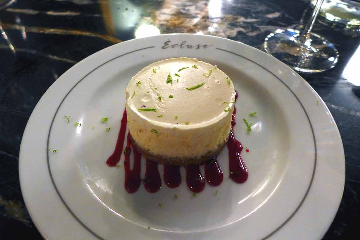 Restaurant L'Ecluse, cheese cake citron vert