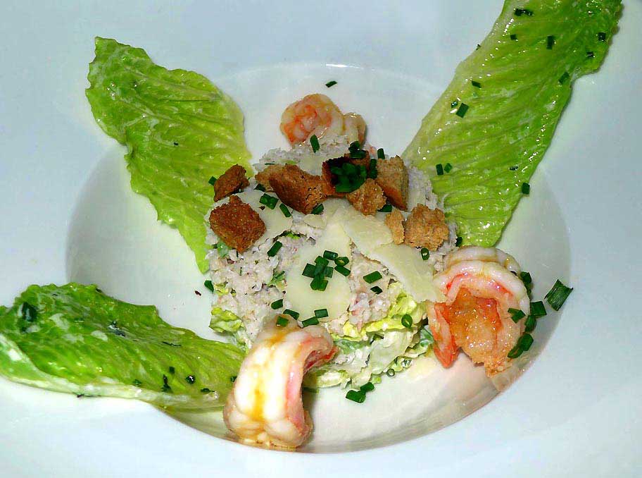 Restaurant Le Beaumarchais, salade tourteaux et crevettes