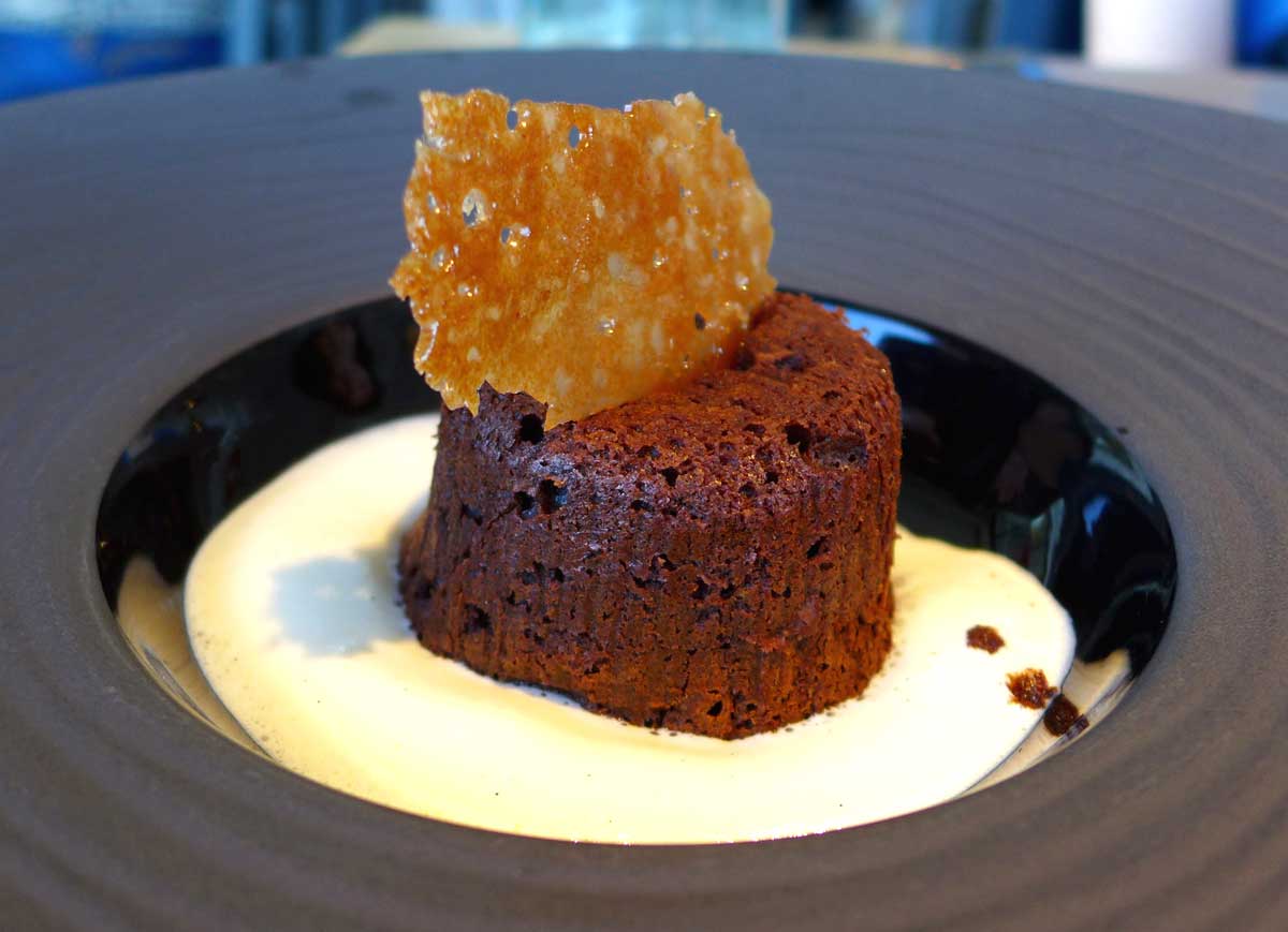 BISTROT DE L’OCEAN : Moelleux au chocolat et crème anglaise