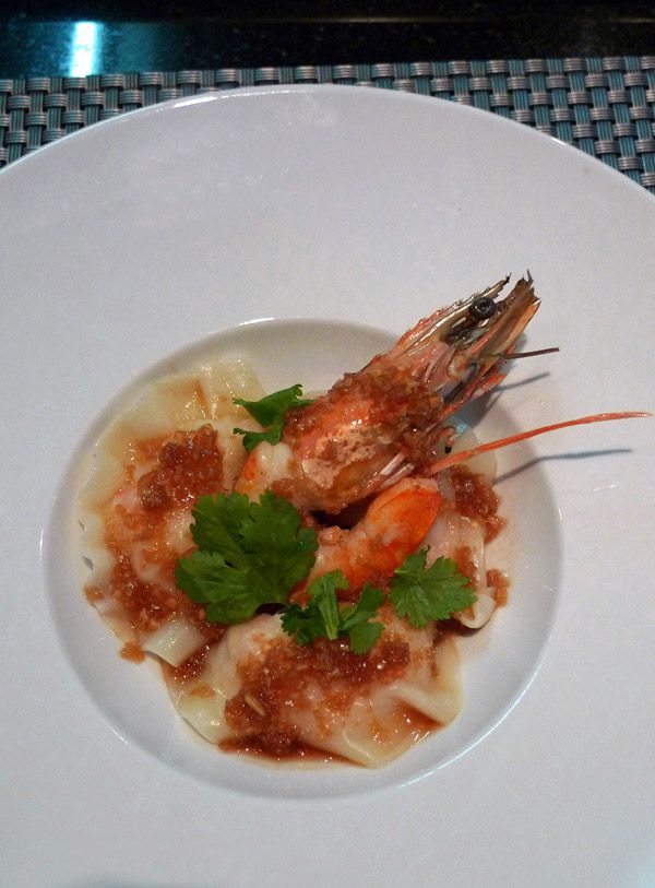 Restaurant Le Concert de Cuisine : Crevette sautée et raviolis