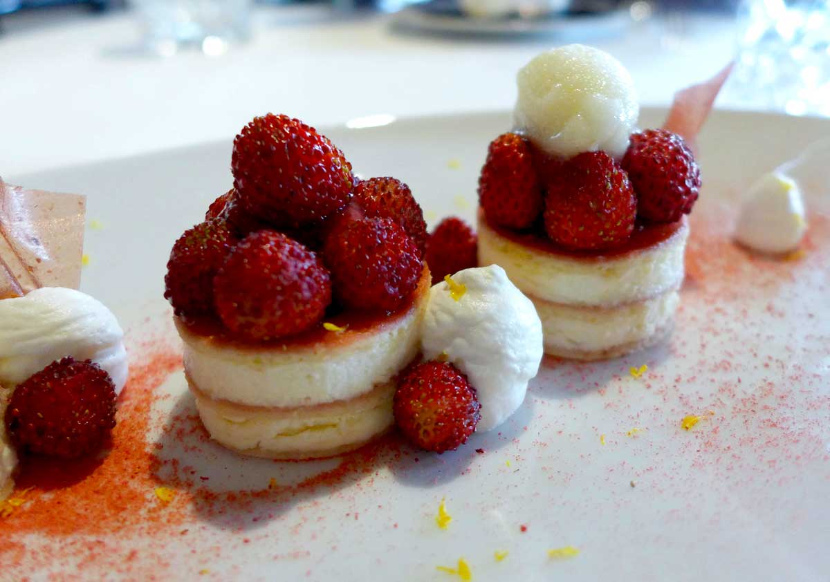 Le Gabriel, fraise des bois sur un tiramisu 