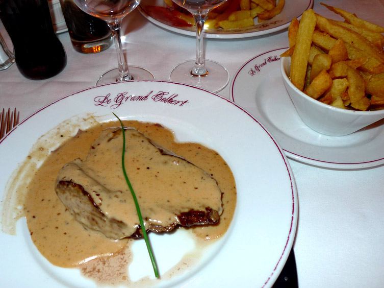Restaurant Le Grand Colbert, steak au poivre mignonnette