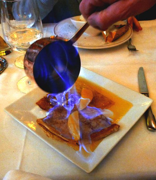 Restaurant Le Grand Colbert, crêpes Suzette flambées