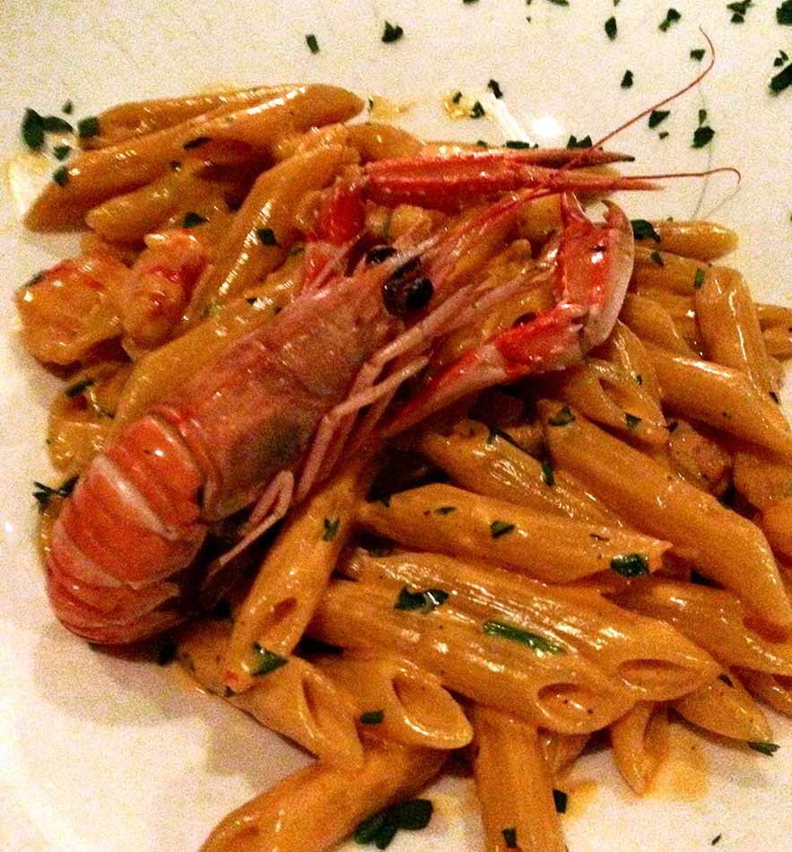 Restaurant Le Monteverdi : Penne aux langoustines et whisky