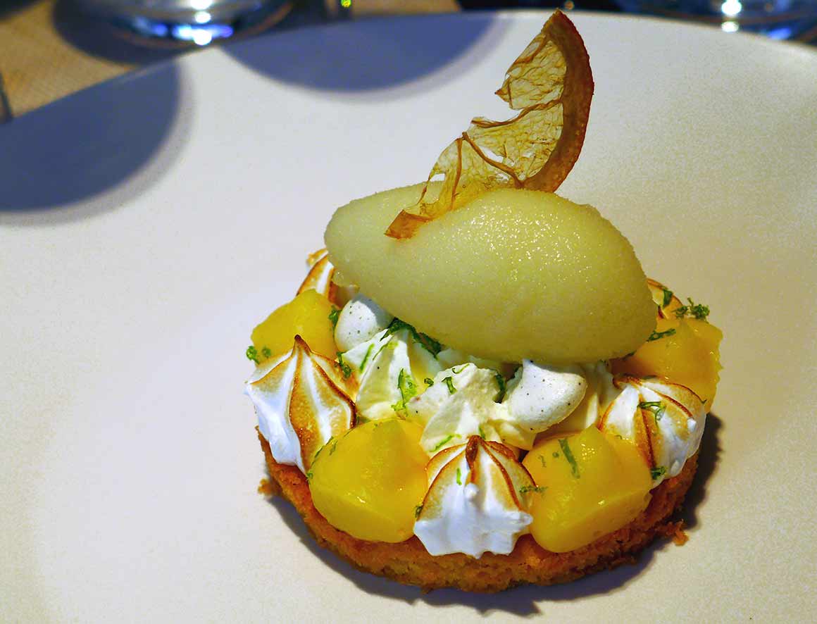 Pastis Henri Bardouin : Sablé breton, meringue italienne, sorbet verveine 