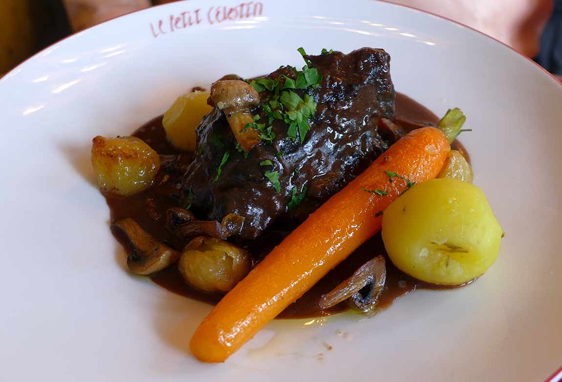 Bistrot Le Petit Célestin, joue de bœuf façon Bourguignon