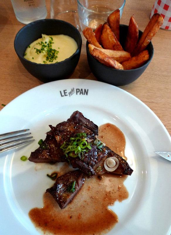 Restaurant Le Petit Pan, longe de bœuf avec purée