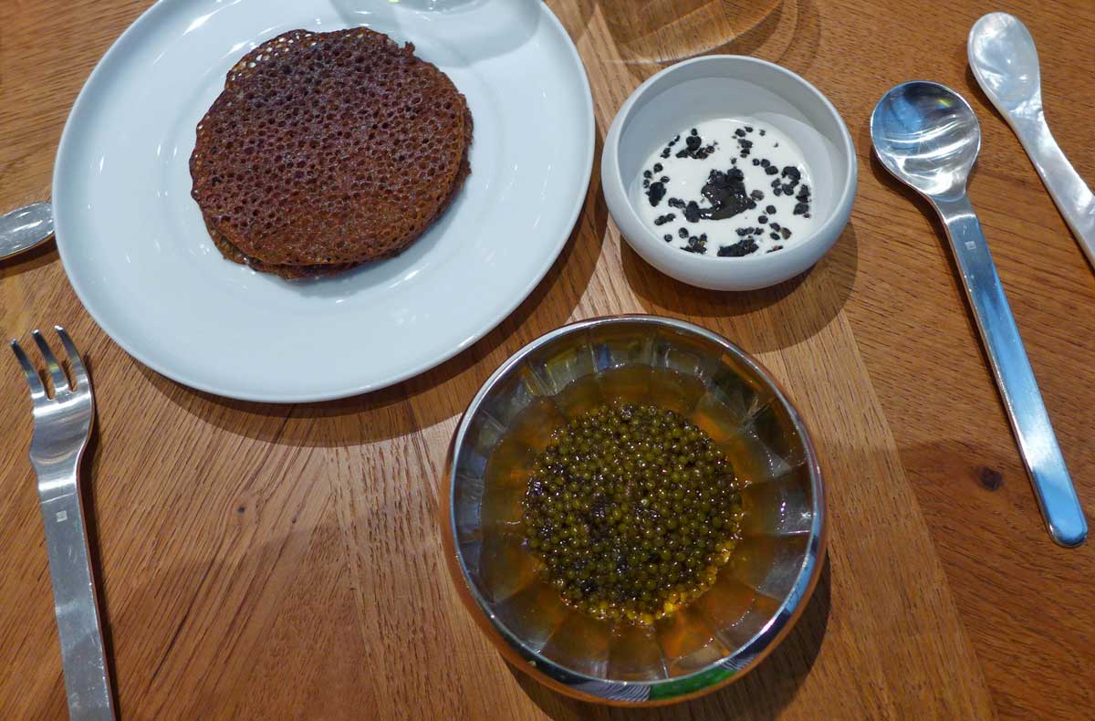 Alain Ducasse au Plaza Athénée, les lentilles au caviar