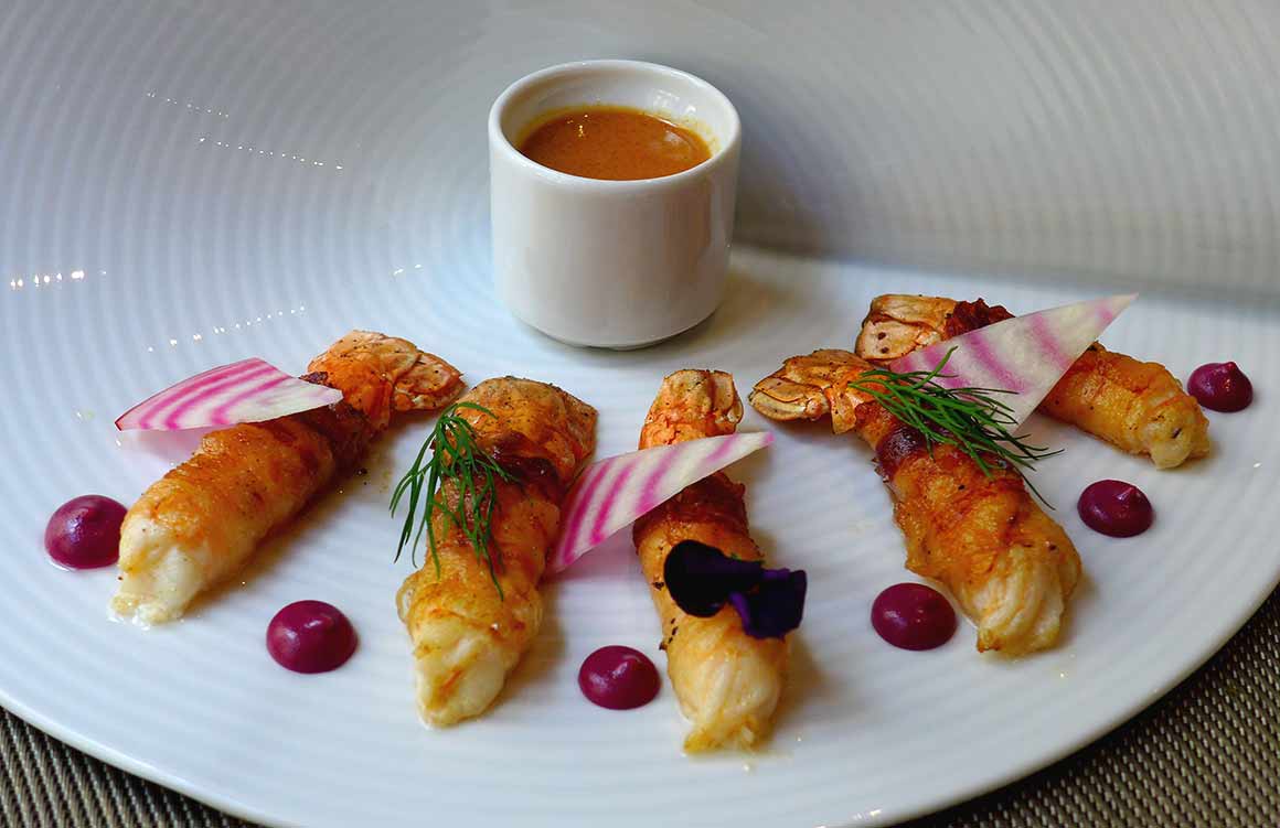 Restaurant Balthus: Langoustines et riz basmati grillé