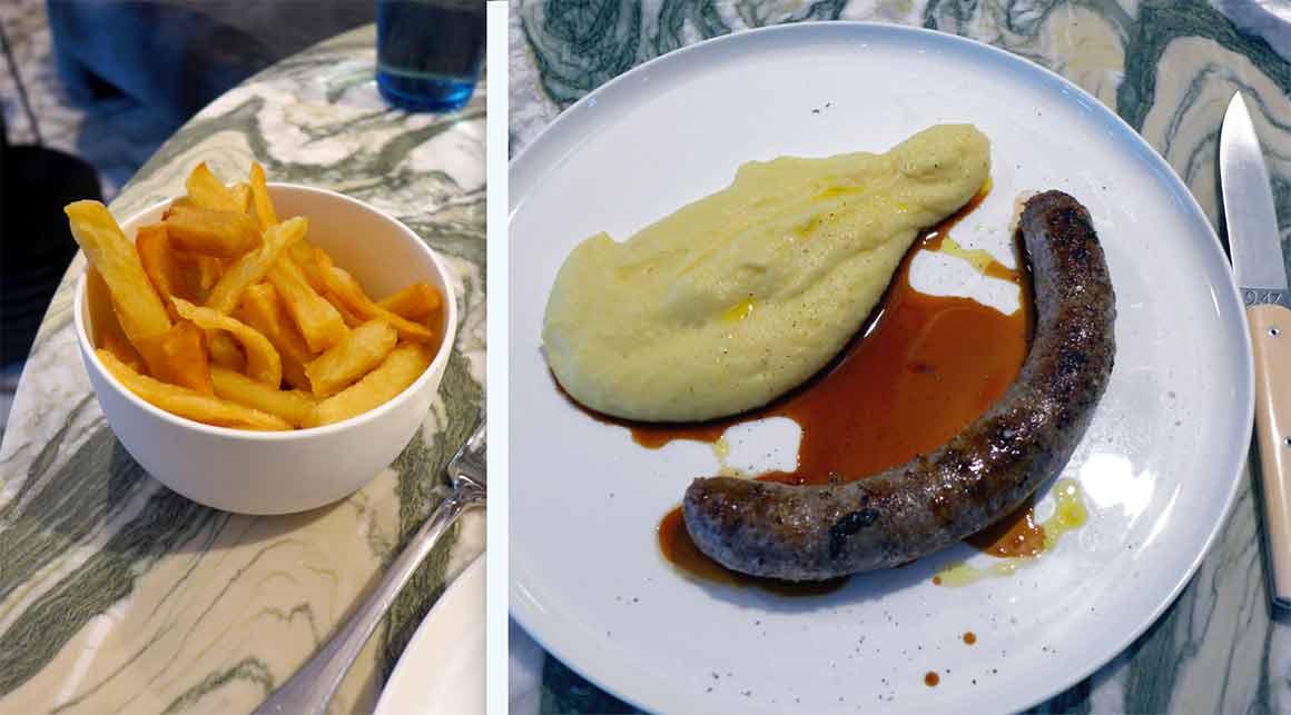 Restaurant ZEBRA : Frites maison - la saucisse et purée