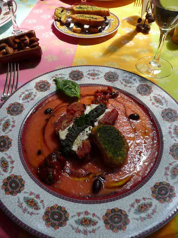 Restaurant Le Sud, Le gâteau de tomates confites mozzarella