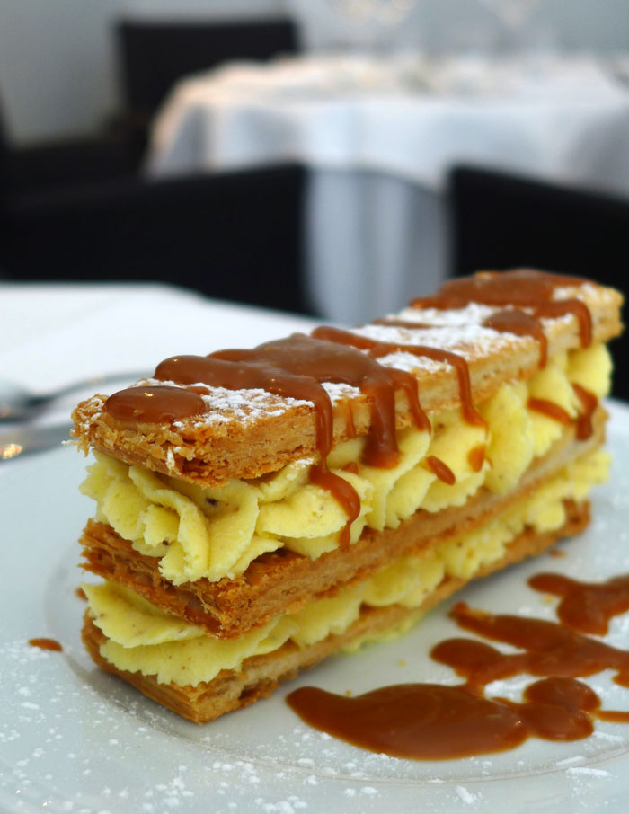 Restaurant Le Tourbillon, Millefeuille à la fleur de noisette