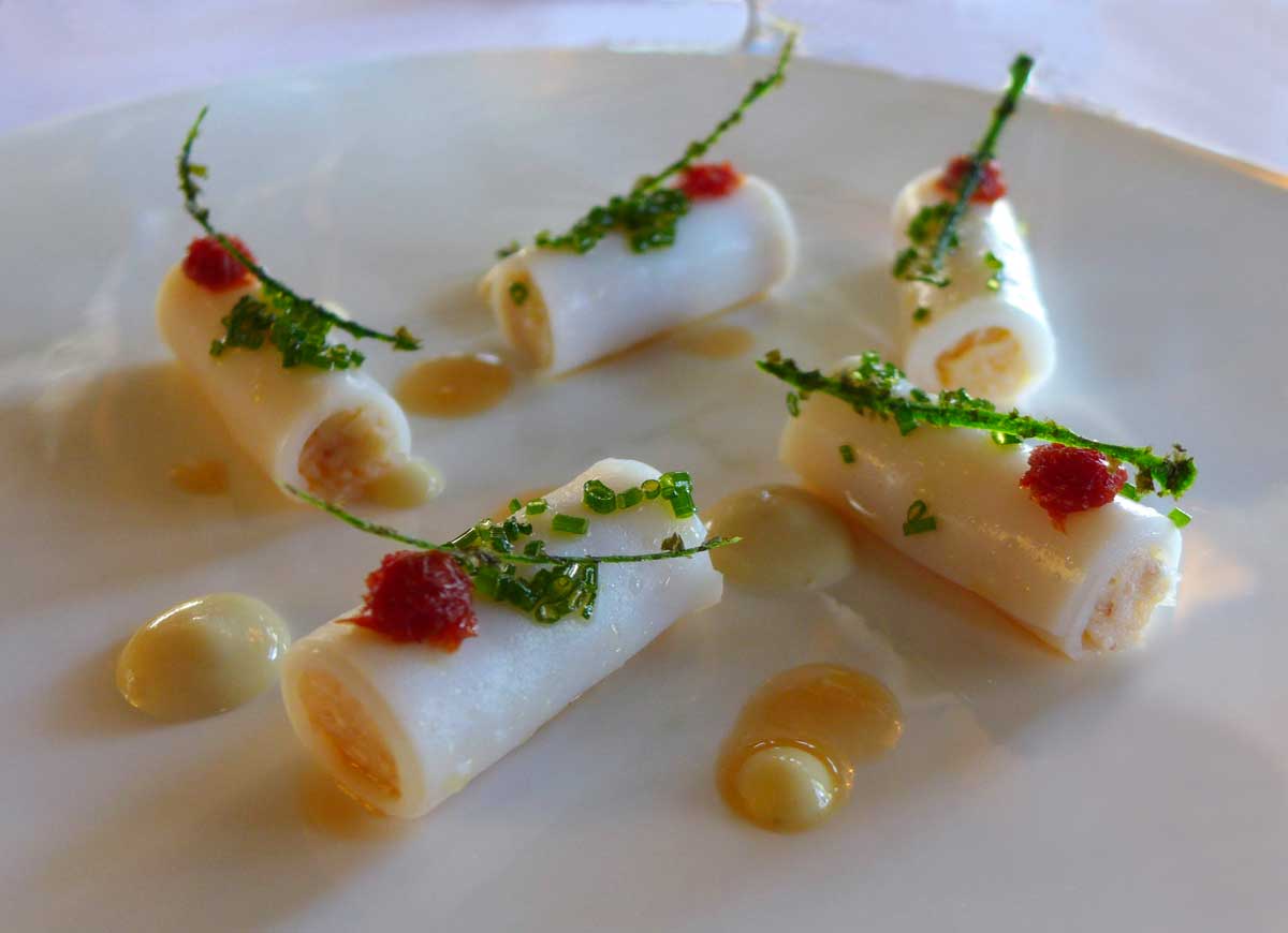 Restaurant Ledoyen : Tourteau en fines feuilles de calamar