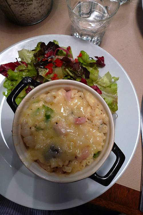 Bistrot Les Fils A Maman, Le gratin de coquillettes aux petits légumes et au jambon blanc