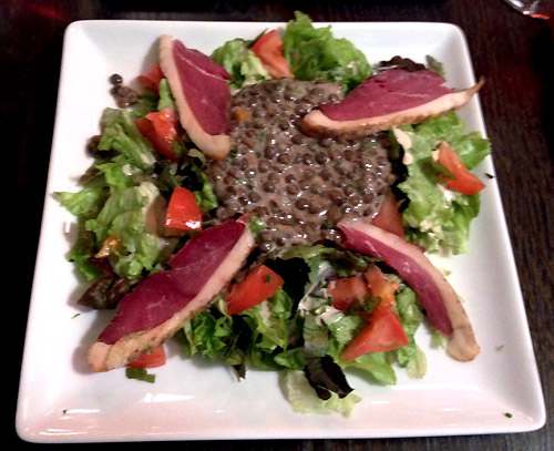 Restaurant Les Tontons Gobelins, salade de lentilles