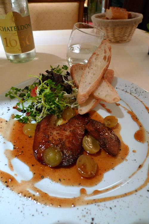 Restaurant L'Inattendu, Le foie gras poêlé aux raisins