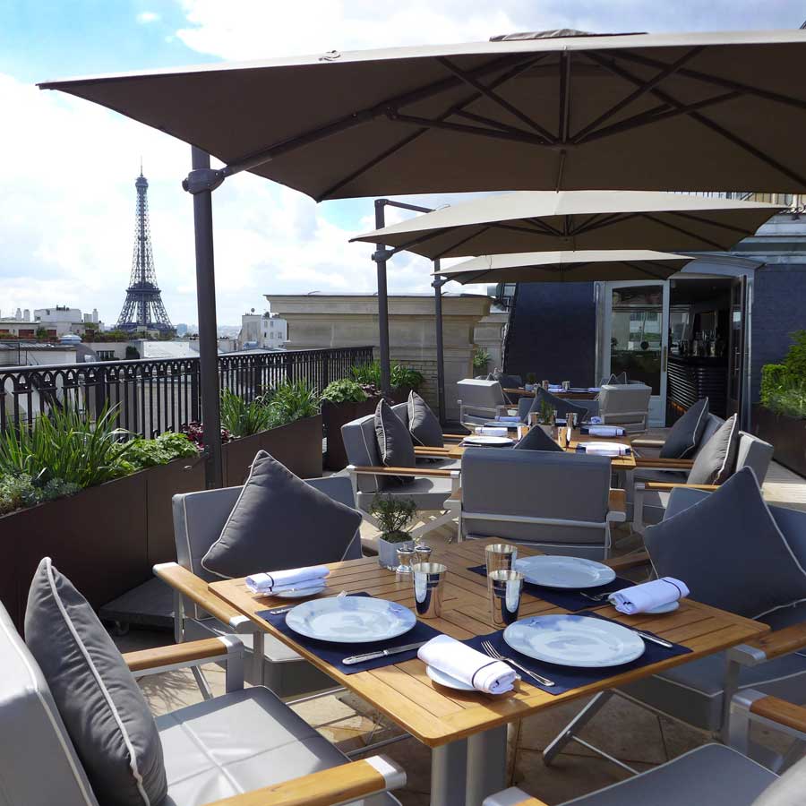 La superbe terrasse du Restaurant L’Oiseau Blanc