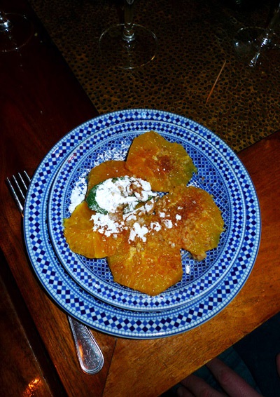 Restaurant Mansouria, salade d'orange à la fleur d'oranger 