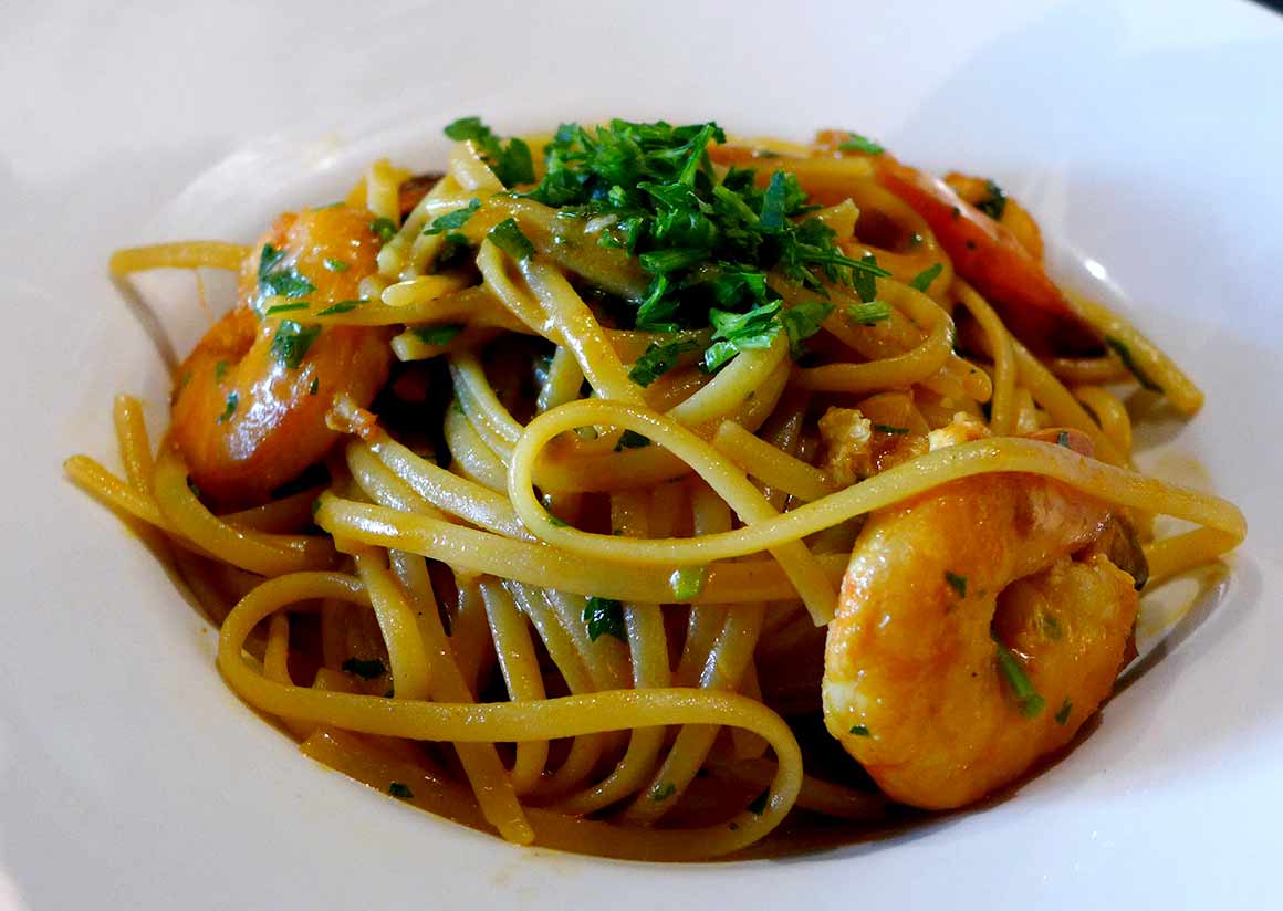 Restaurant Marcella, Linguine aux gambas