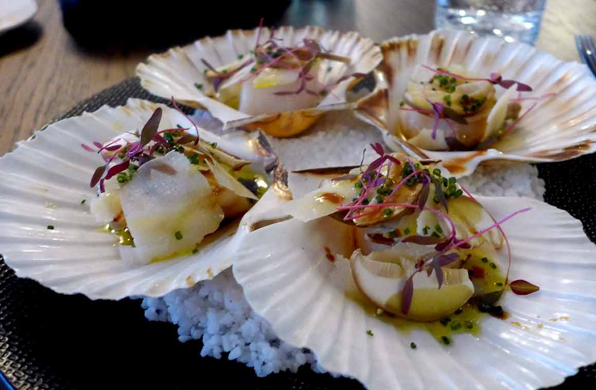 Restaurant Miura, Saint-Jacques naturelles en coquilles