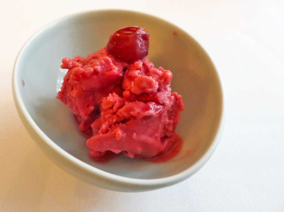 Restaurant Nakatani, sorbet fruits rouges