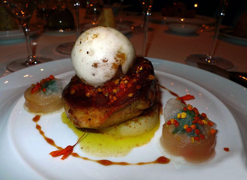 Restaurant Le Cinq : Foie gras de canard rôti au pollen