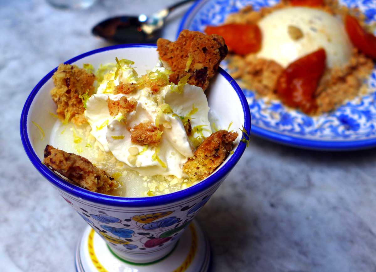 Restaurant OBER MAMMA, Granita al limone et les abricots rôtis