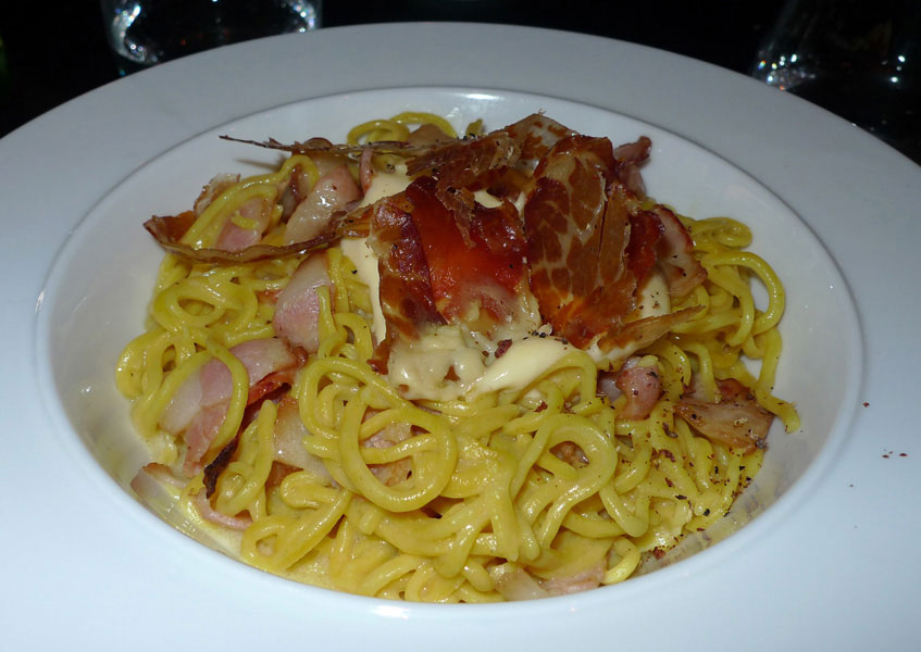 Restaurant Officina Schenatti, spaghettis d'épeautre bio