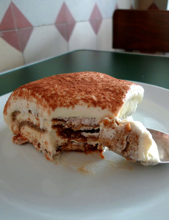 Restaurant Professore, tiramisu au café