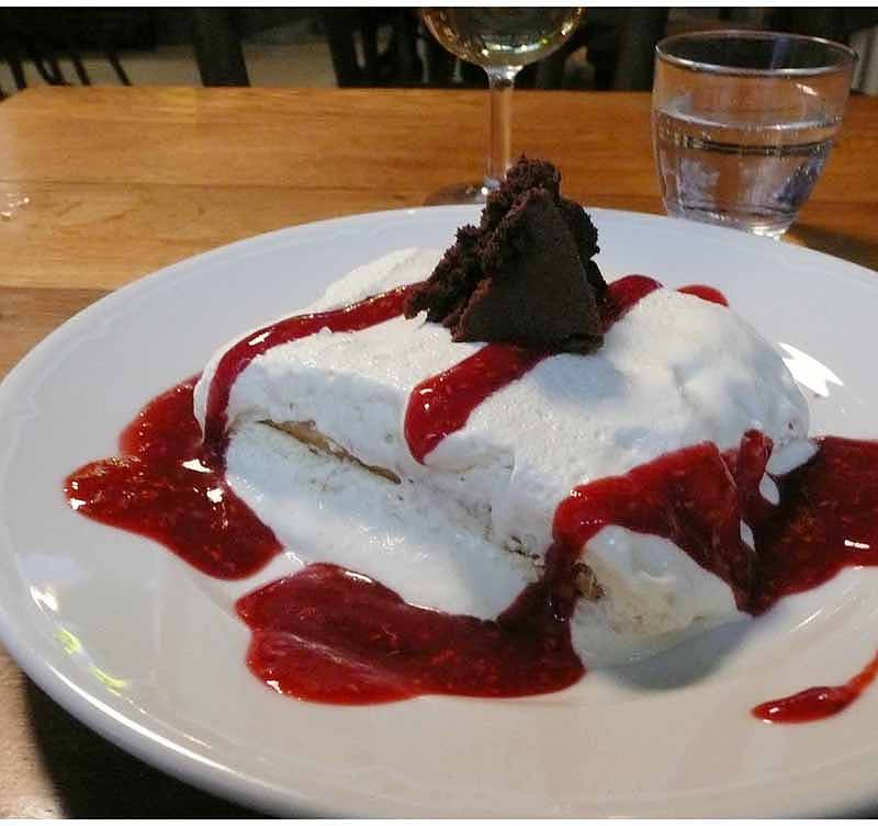 Bistrot Racines, tiramisu à la framboise