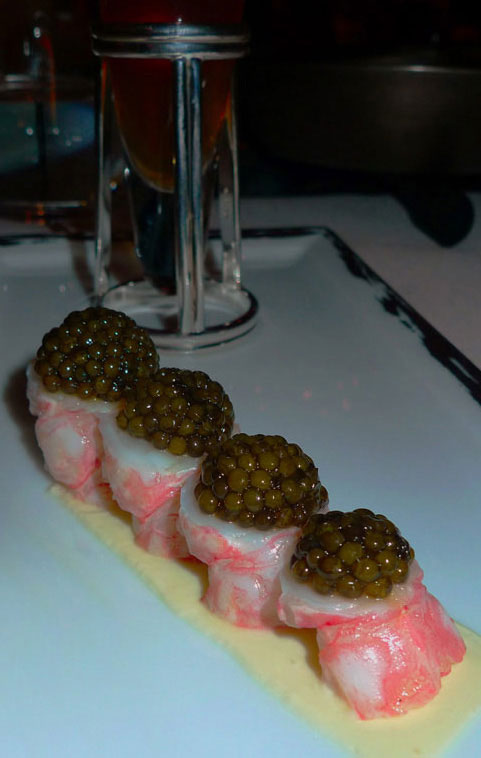 Restaurant Alain Ducasse : Langoustine rafraîchie et caviar de Chine