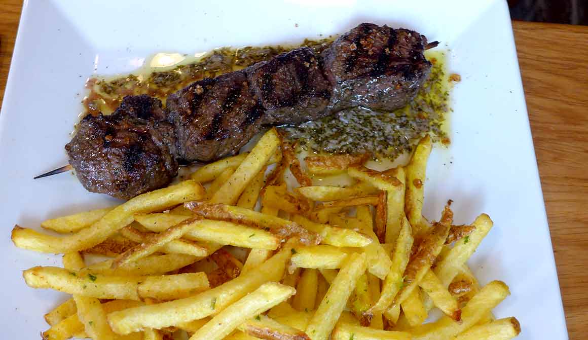 Restaurant Mim : Brochette d'onglet