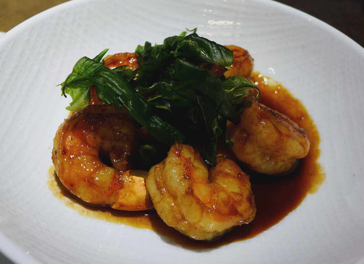 Restaurant T' U : Crevettes au basilic