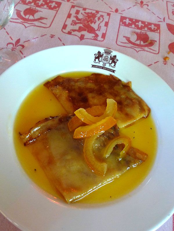 L’Auberge Bressanne, crêpes Suzette flambées