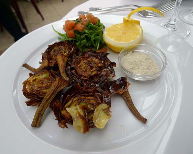 Restaurant Samesa, La salade d'artichauts roquette et boutargue