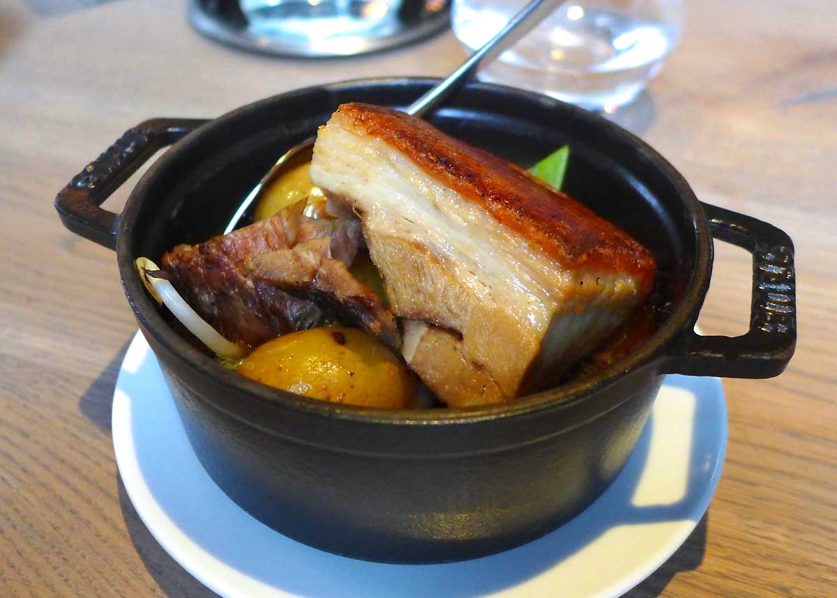 Restaurant Saperlipopette : Poitrine de porc braisée