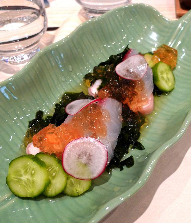 Restaurant Yoshi, Chair de crabe et radis long à la vinaigrette de riz