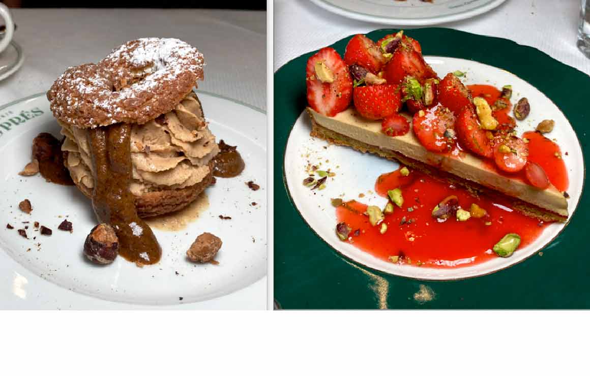 Brasserie des Prés Paris-Brest et Tarte fraises pistaches