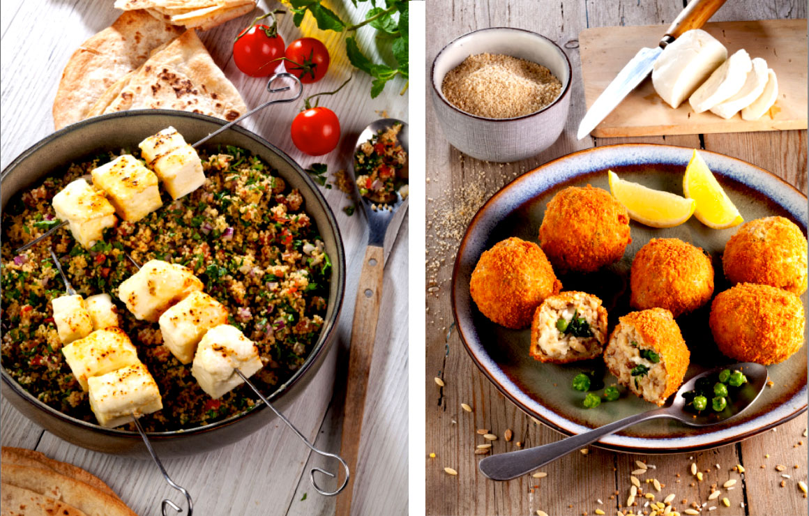 Tipiak taboulé vert avec brochettes et  Arancini