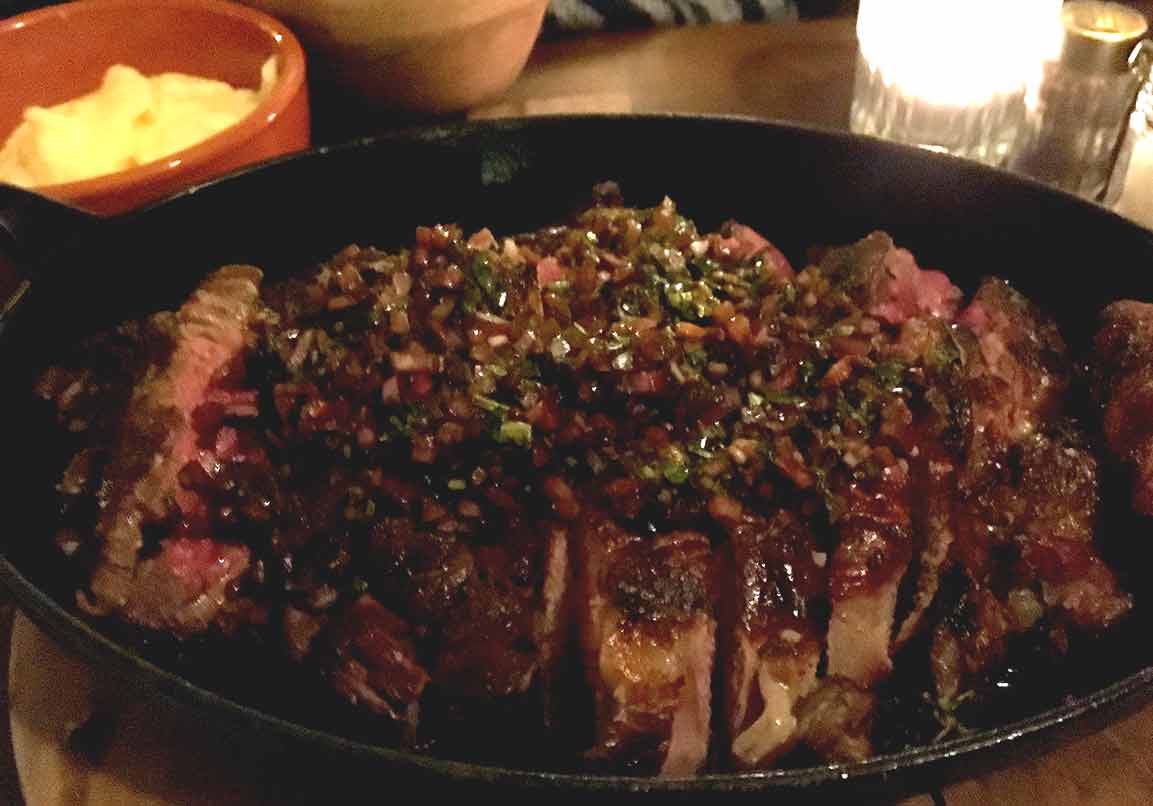 Restaurant Justine, la côte de boeuf XXL