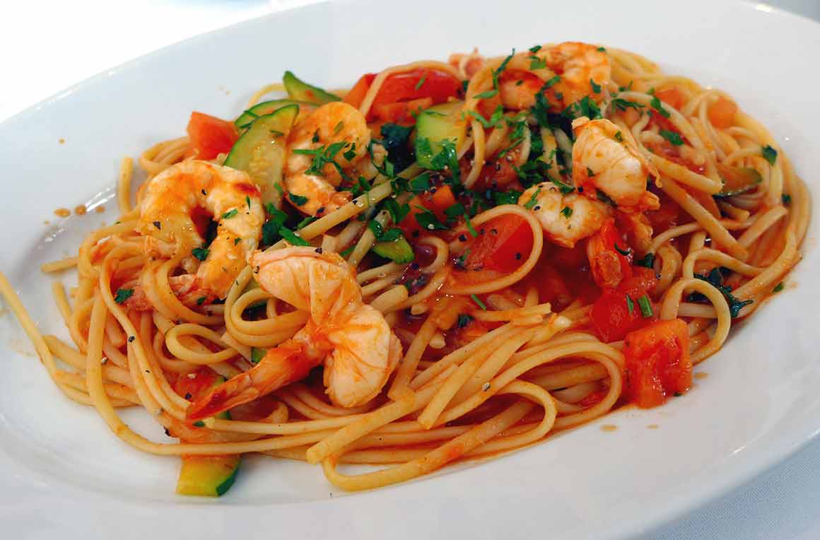 Restaurant Fellini, Les spaghettis aux gambas 